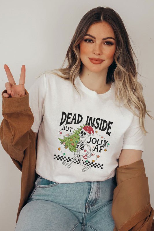 Dead inside but jolly holiday tee - Rise and Redemption