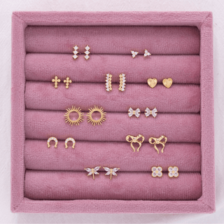 Delicate Dots & CZ Studs On Velvet Tag - Rise and Redemption