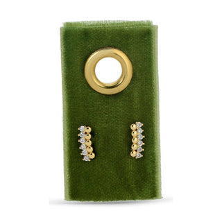 Delicate Dots & CZ Studs On Velvet Tag - Rise and Redemption