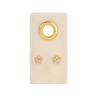 Delicate Flower Studs on Velvet Tag - Rise and Redemption