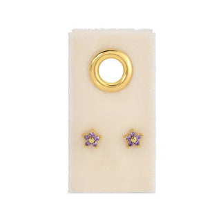 Delicate Flower Studs on Velvet Tag - Rise and Redemption