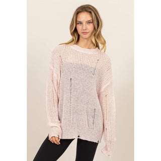 Delilah Distressed Knit Sweater