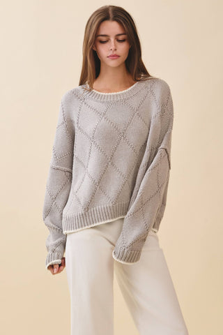 Diamond Knit Pullover Sweater - Rise and Redemption