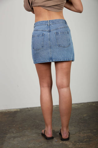 Dolly Western Stitch Denim Skirt - Rise and Redemption