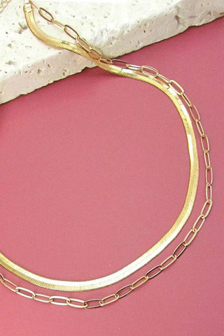 DOUBLE SNAKE & LINK CHAIN NECKLACE | 31N21205 - Rise and Redemption