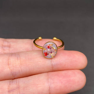 Dried Flower Geometric 18K Gold Plated Ring - Rise and Redemption