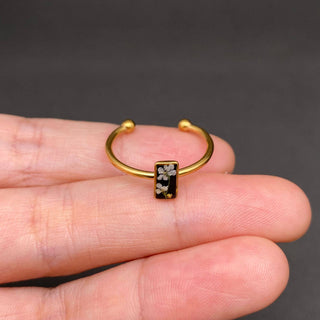 Dried Flower Geometric 18K Gold Plated Ring - Rise and Redemption