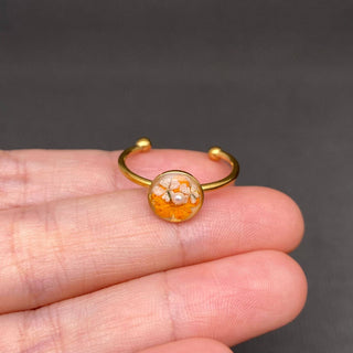 Dried Flower Geometric 18K Gold Plated Ring - Rise and Redemption