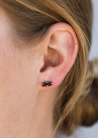 Druzy Bar - Black - Gold Earrings - Rise and Redemption
