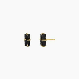 Druzy Bar - Black - Gold Earrings - Rise and Redemption