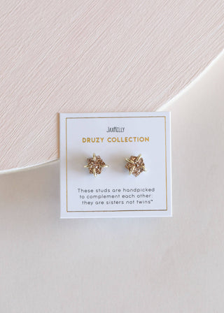 Druzy Prong - Rose Gold - Gold Earrings - Rise and Redemption