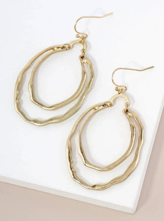 Dual Layer Organic Texture Dangle Earrings - Rise and Redemption