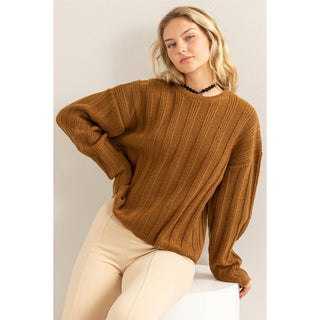 DZ23F749 - Ribbed Long Sleeve Sweater - Rise and Redemption