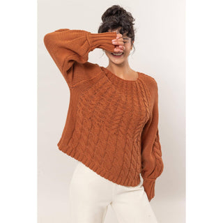 DZ24F201 - Cable Knit Pattern Sweater - Rise and Redemption