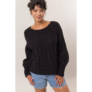 DZ24F201 - Cable Knit Pattern Sweater - Rise and Redemption