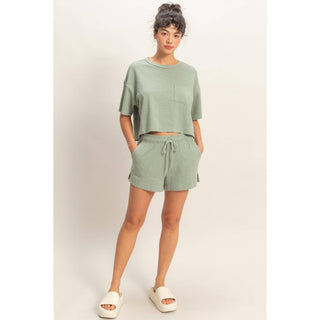Cotton Drawstring Pocket Shorts