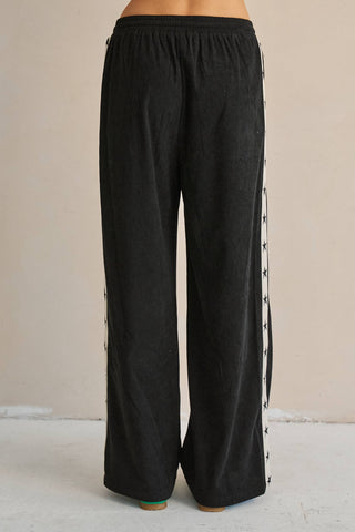 Star Striped Corduroy Wide Leg Pants