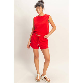 Cotton Drawstring Pocket Shorts