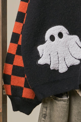 Checkerboard Halloween Cardigan