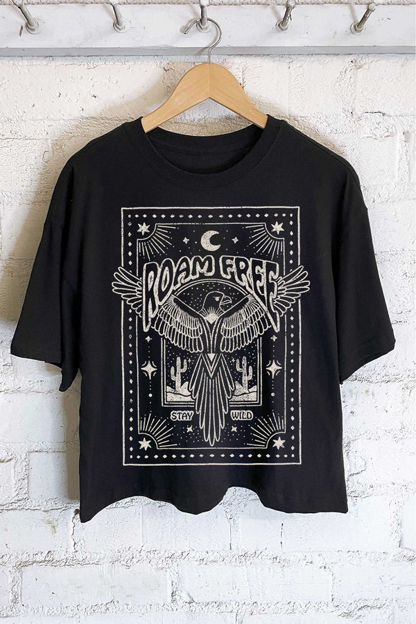 Roam Free long crop tee