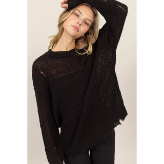 Delilah Distressed Knit Sweater