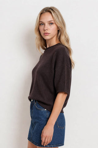 Exposed Seam Drop Shoulder Knit