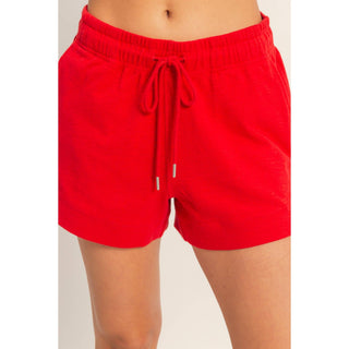 Cotton Drawstring Pocket Shorts
