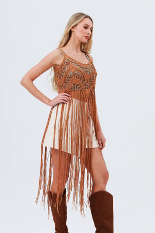 Festival Tassel Fringe Crochet Top