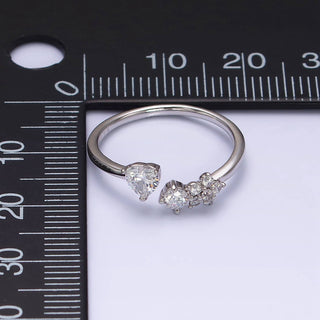 Elegant Dainty CZ Crystal Stone Silver Statement Ring Band - Rise and Redemption