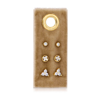 Everyday Brilliance: CZ Stud Earring Set of 3 - Rise and Redemption