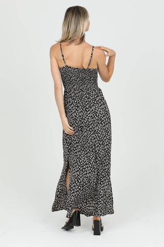 F4B48 - W980 V NECK TWIST FRONT MAXI DRESS WITH CUTOUT - Rise and Redemption