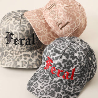 Feral Embroidered Leopard Print Trucker Hat