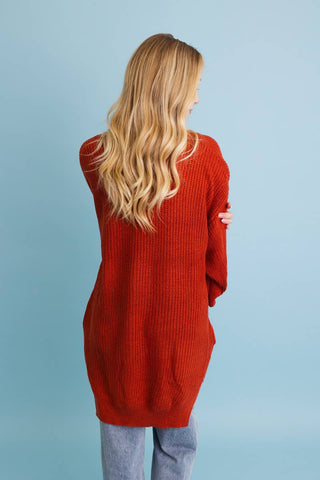Cozy Open-Front Waffle Knit Long Cardigan