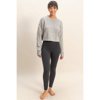 Cassidy Cropped Cable Knit Sweater