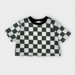 Kids Checked Out Tee – Boxy Checkerboard Top