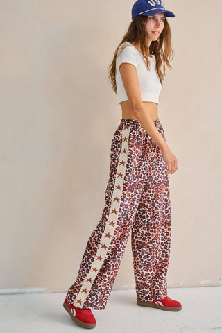 Leopard Star Stripe Pants