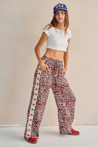 Leopard Star Stripe Pants