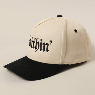 Faithin' Lettering Embroidery Two - Tone Trucker Hat - Rise and Redemption