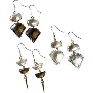 Fall Gemstone Drop Statement Earrings – Mixed Crystal Styles - Rise and Redemption