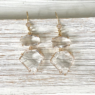 Fall Gemstone Drop Statement Earrings – Mixed Crystal Styles - Rise and Redemption