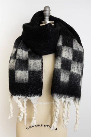Fall & Winter Chunky Plaid Oversized Scarf with Fringe - Rise and Redemption