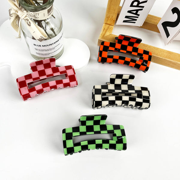Fashion Checkerboard Summer Hair Clip - Rise and Redemption