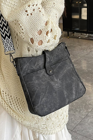Faux Suede Chevron Strap Crossbody Bag - Rise and Redemption