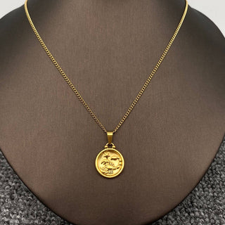 Zodiac 12 Constellation Coin Necklace