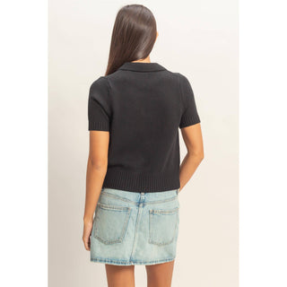 Felicity Tie - Front Short Sleeve Knit Top - Rise and Redemption