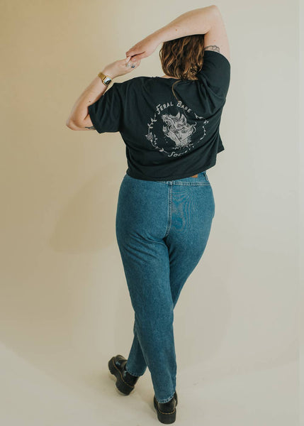Feral Babe Society - Vintaged Cropped Tee - Rise and Redemption