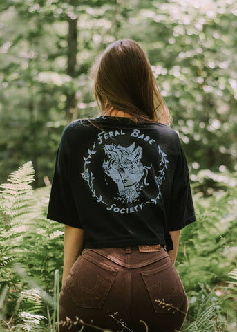 Feral Babe Society - Vintaged Cropped Tee - Rise and Redemption