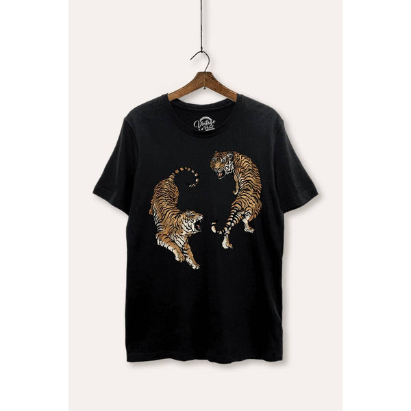 Fighting Tigers Stealth Graphic Women's Basic Casual Tee - Rise and Redemption