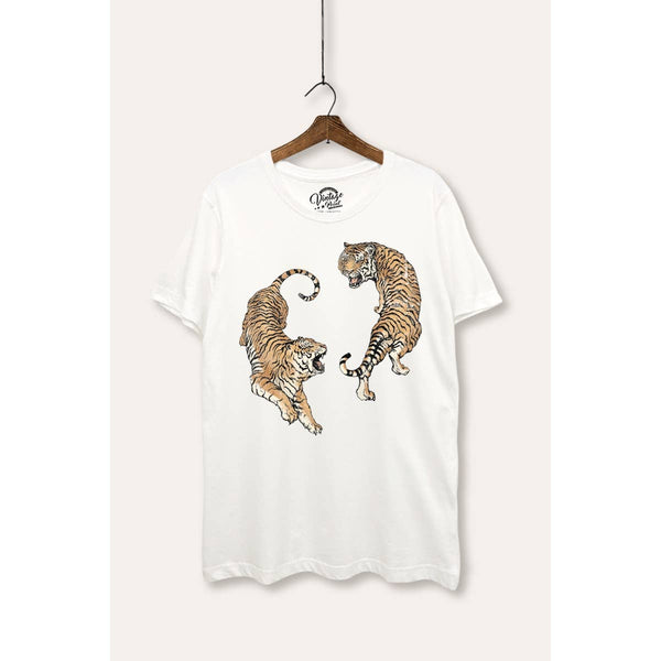 Fighting Tigers Stealth Graphic Women's Basic Casual Tee - Rise and Redemption