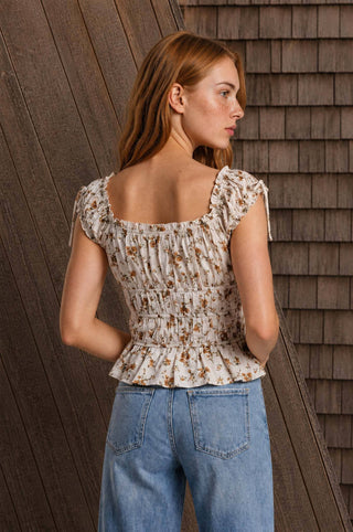 Fiona Floral Front Tie Top - Rise and Redemption
